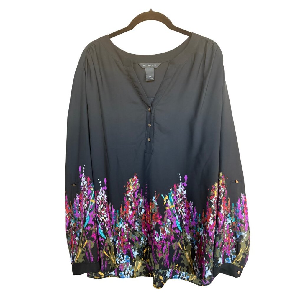 Investments II semi sheer blouse with beautiful pattern